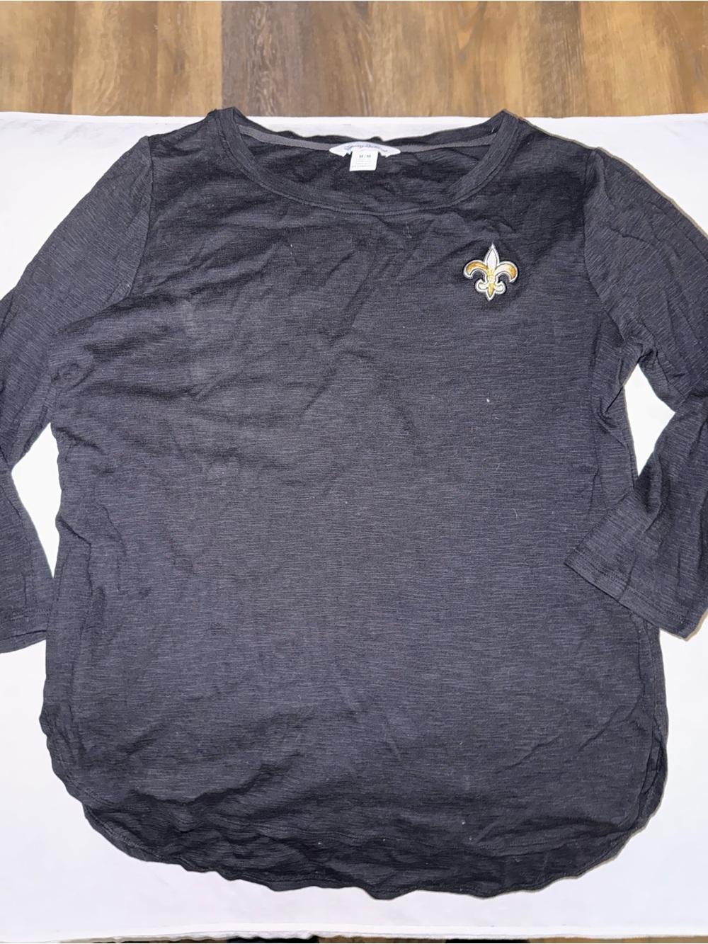 Tommy Bahama New Orleans Saints Black 3/4 Sleeve Tee